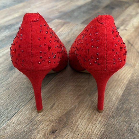 Marc Fisher Red Sexy Studded Valentine’s Day Date Night Heels - Picture 2 of 7